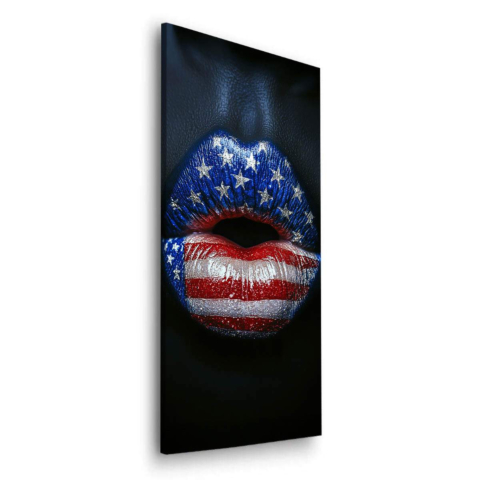 Patriotische Lippen Dibond PVC Matt