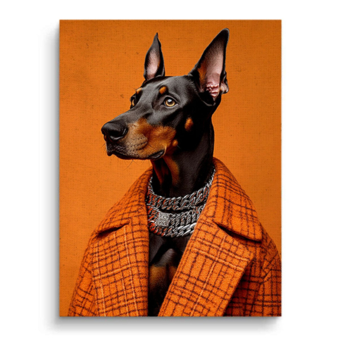 Portret Szykownego Dobermana Obraz na Płótnie