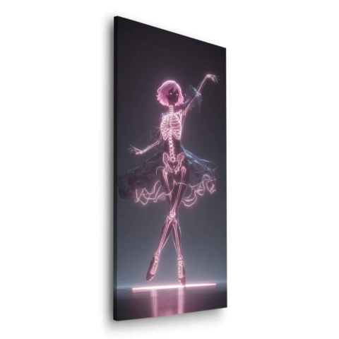 Neon Skeleton Ballet Dibond Matt Art