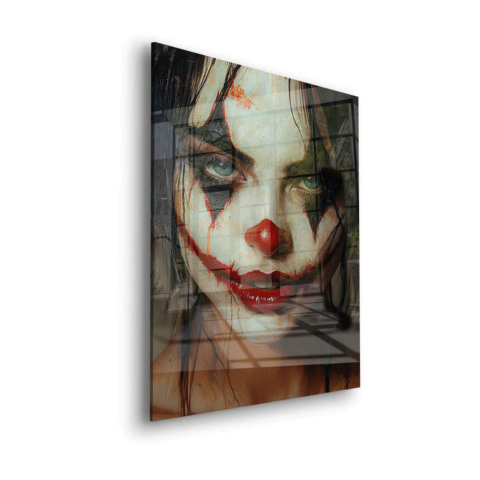 Sinister Clown Portrait Acrylic Glass Art