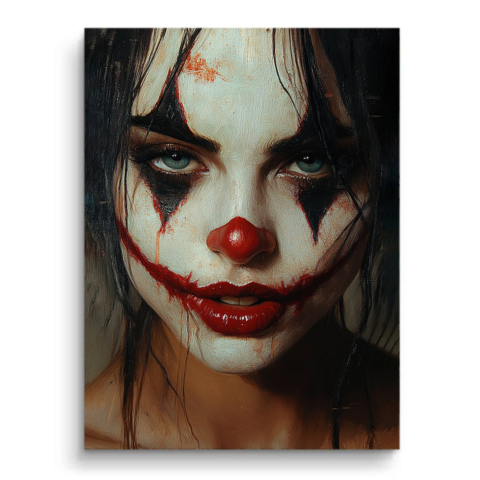 Sinister Clown Portrait PVC Mat Art