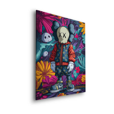 Städtische Blumen-Schädel Dibond PVC Matt