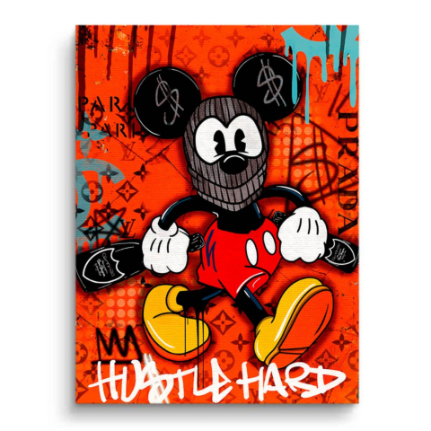 Graffiti Mickey Mouse PVC Matt Leinwandbild