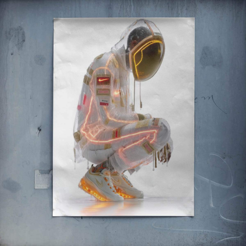 Futuristic Astronaut Poster Art