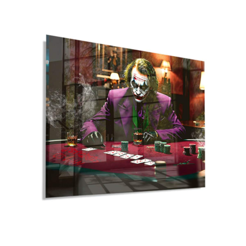 Joker au Poker Table Verre Acrylique