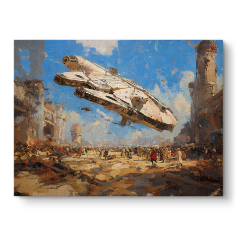 Futuristische Kampfszene Leinwandbild