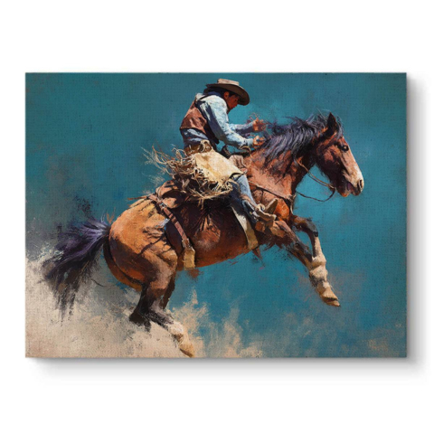Rodeo Cowboy Jump Canvas Art