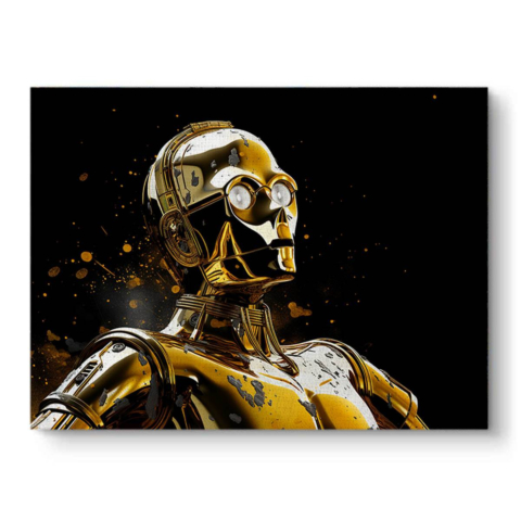 Goldener Cyborg Leinwandbild