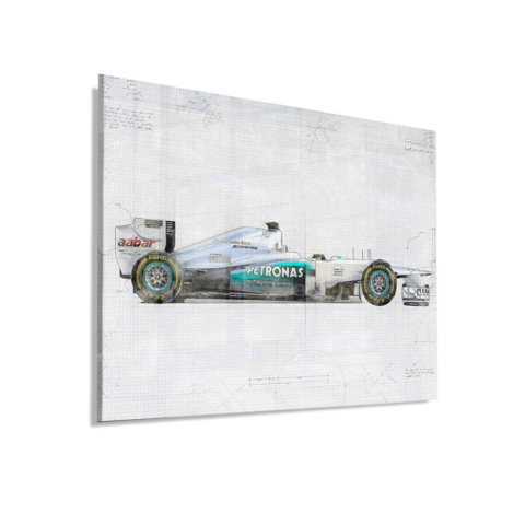 Design Wyścigowego Samochodu F1 Obraz na Szkle Akrylowym
