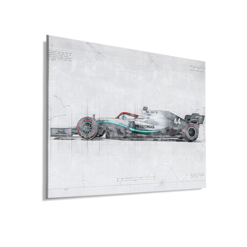 F1 Auto Blueprint Dibond PVC Matt