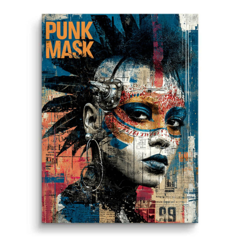 Punk-Maske PVC Matt Leinwandbild