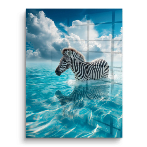 Zebra in Water PVC Gloss Art