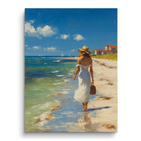 Strandspaziergang Leinwandbild