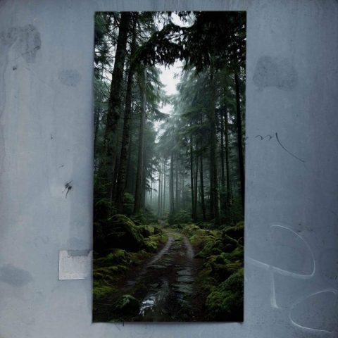 Mglista Ścieżka Leśna Plakat