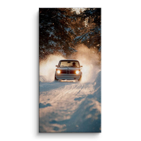 Fahrt durch Schnee Leinwandbild