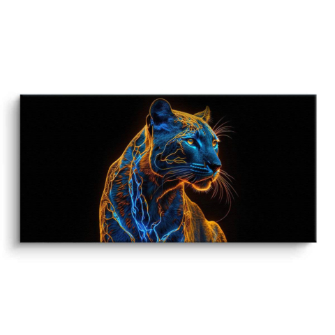 Neon Panther Canvas Art