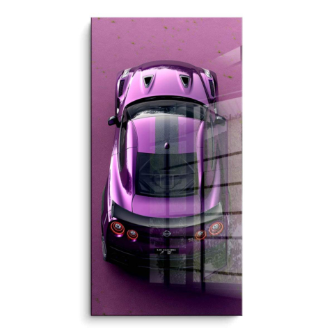 GTR Lila PVC Glanz Bild auf Dibond Matt