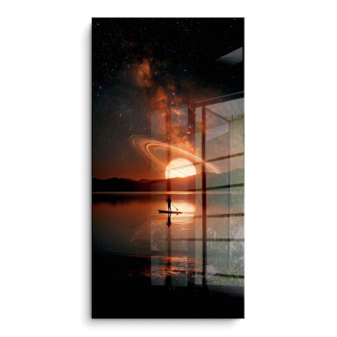 Saturns Spiegelung PVC Glanz Bild auf Dibond Matt