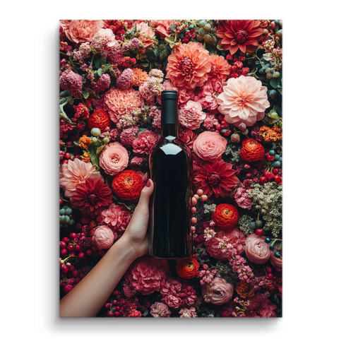 Élégance Florale du Vin PVC Mat