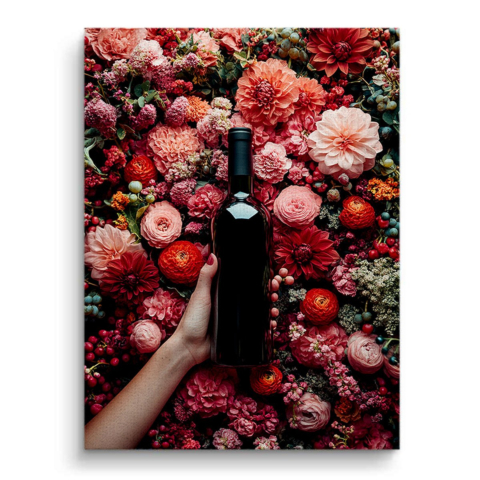Élégance Florale du Vin Toile