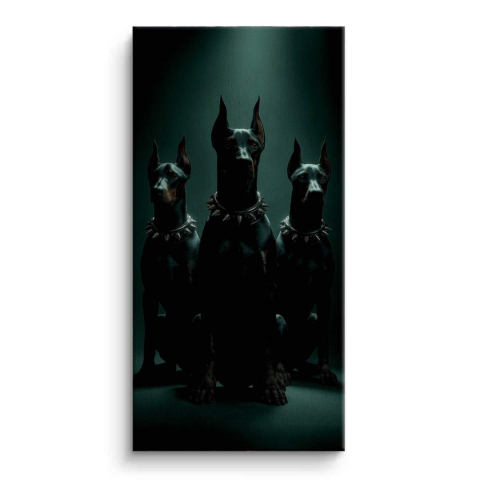 Doberman Geometría Urbana Cuadro en Lienzo
