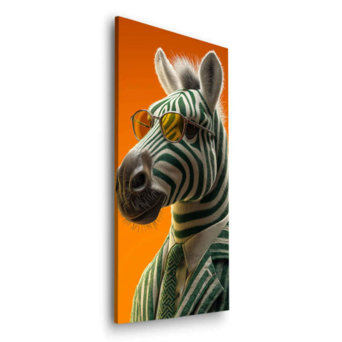 Coole Zebra Bild auf Dibond Matt