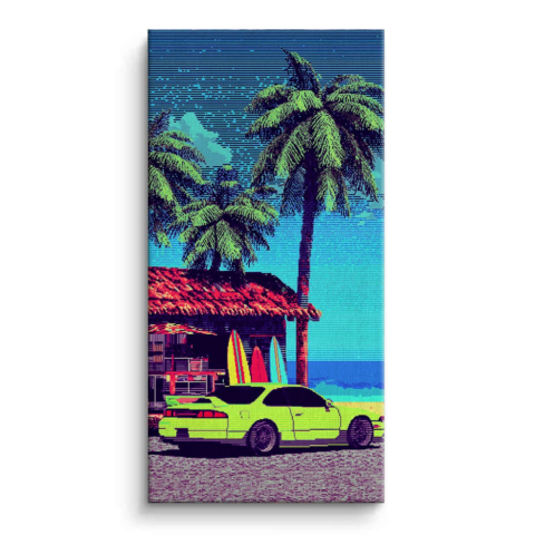Casa de Playa Cuadro en Lienzo
