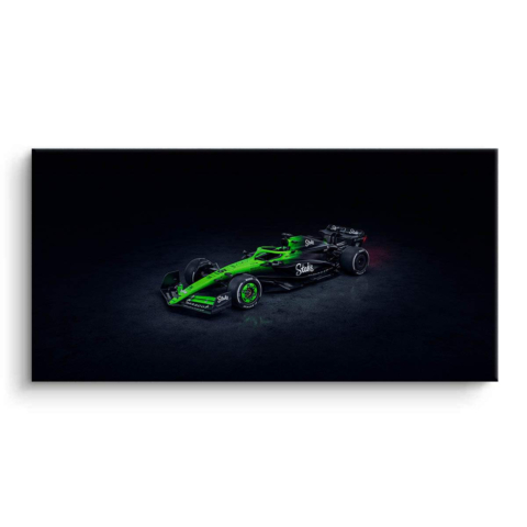 Green and Black Race Car Canvas Art