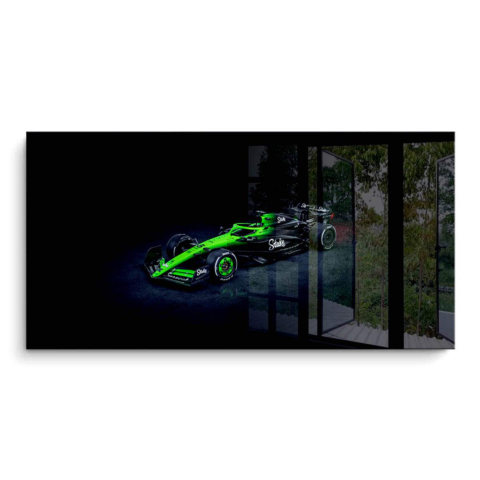 Green and Black Race Car PVC Gloss Art