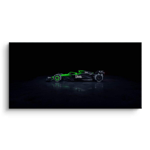 Green and Black Racer Canvas Art