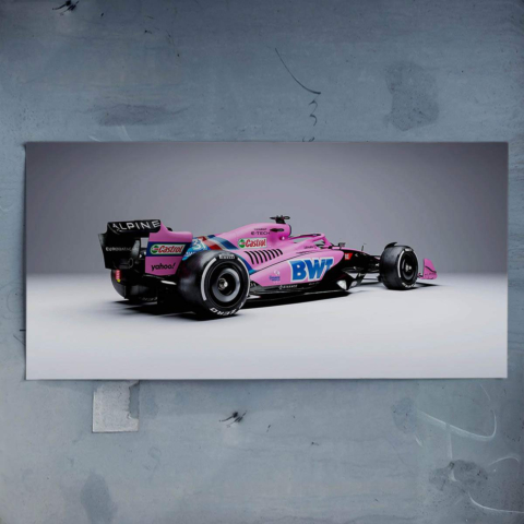 Póster de Coche de Carreras Rosa PVC Mate