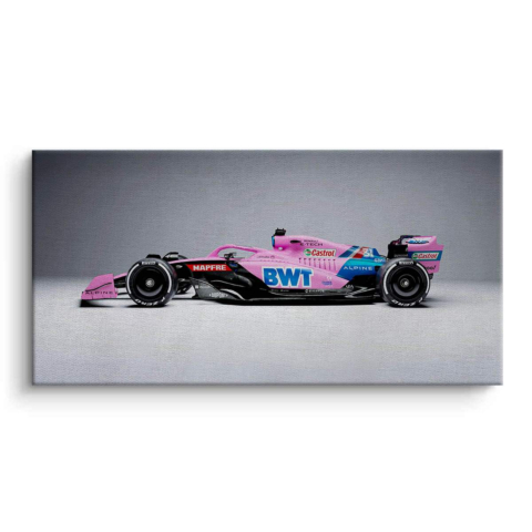 Pink Formel Rennwagen Leinwandbild