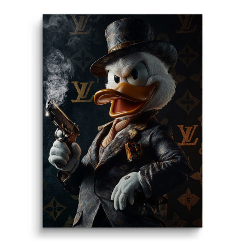 Dapper Duck Noir Canvas Art