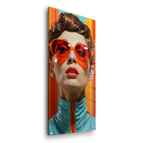 Portret Retro Chic Szkło Akrylowe