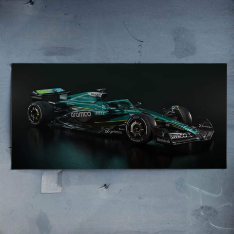 Póster del Coche de F1 de Aston Martin Dibond