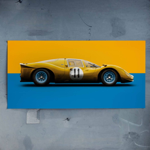 Póster de Coche de Carreras Clásico PVC Mate