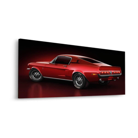 Rotes Muscle Car Dibond Matt Kunstwerk