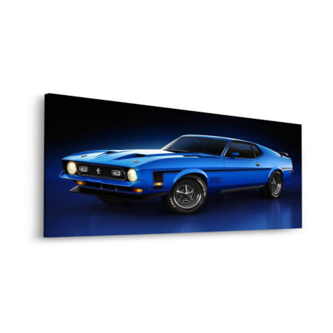 Blauer Muscle Car Dibond PVC Matt