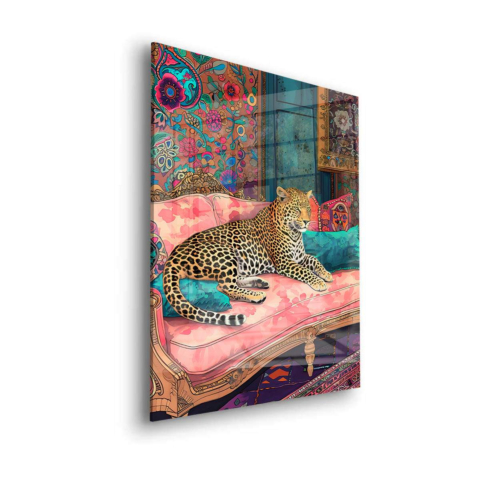 Leopard Lounge Acrylglasbild