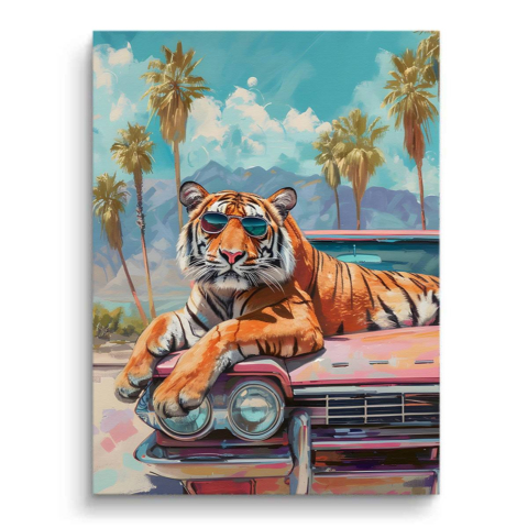 Cooler Tiger Leinwandbild