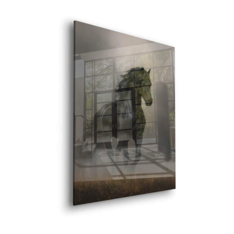 Black Stallion Acrylic Glass Art