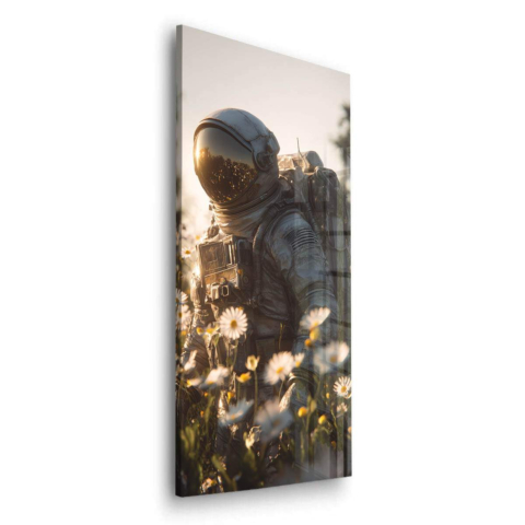Astronauta en el campo Vidrio Acrílico