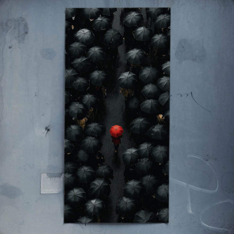 Parapluie Rouge Affiche
