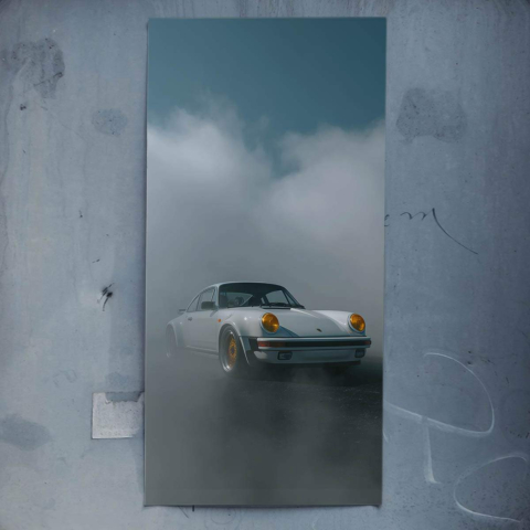 Biały Porsche Wyścigowy Plakat