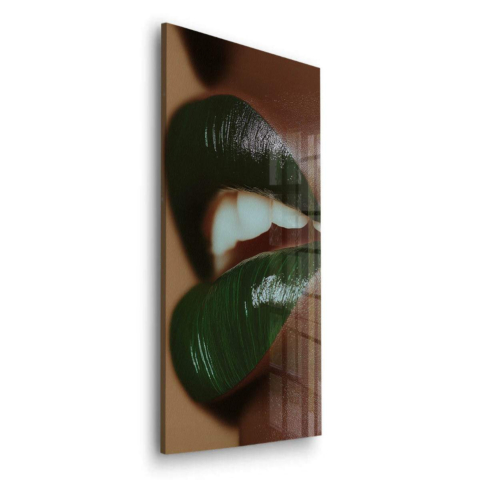 Grüne Lippen Acrylic Glass Art
