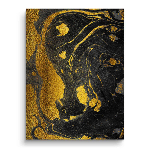 Gold- und Schwarzstreifen Leinwandbild