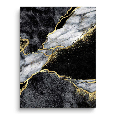 Mármol en negro y oro PVC Mate Art