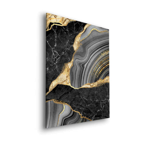 Schwarze Marmor Geode Dibond Matt