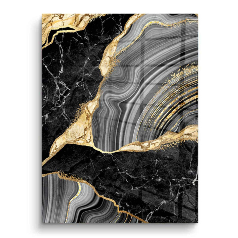 Geoda de Mármol Negro PVC Brillante