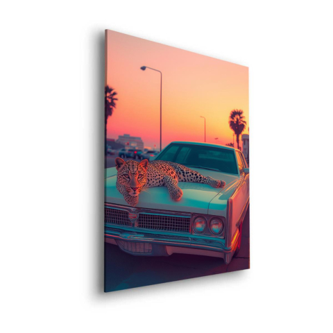 Atardecer de Leopardo Arte en Dibond Mate